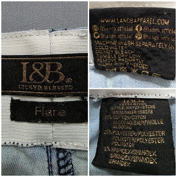 L&B Lucky and Blessed Retro Boho American Stars Pull-on Wide Leg Flare Jeans, SM - Picture 4 of 10